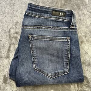 Kut From The Kloth Jeans Women’s 10 Blue Regular‎ Straight Denim Raw Hem Pants